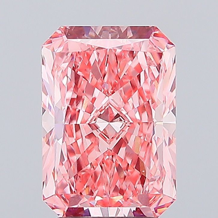 Loose Lab Diamond 4.09ct Fancy Vivid Pink VS1 IGI Radiant: Loose Lab Diamond 4.09ct Fancy Vivid Pink VS1 IGI Radiant This 4.09ct loose lab-created diamond features a Fancy Vivid Pink color and VS1 clarity, with excellent polish and symmetry. Certified by