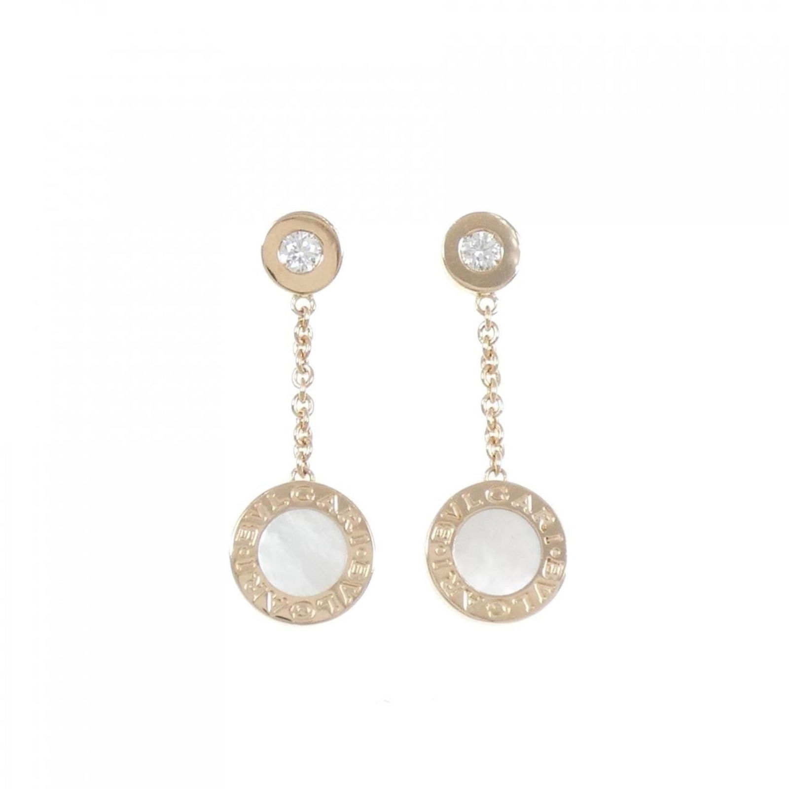 Bvlgari 18K Pink Gold Drop Earrings (1 of 4)