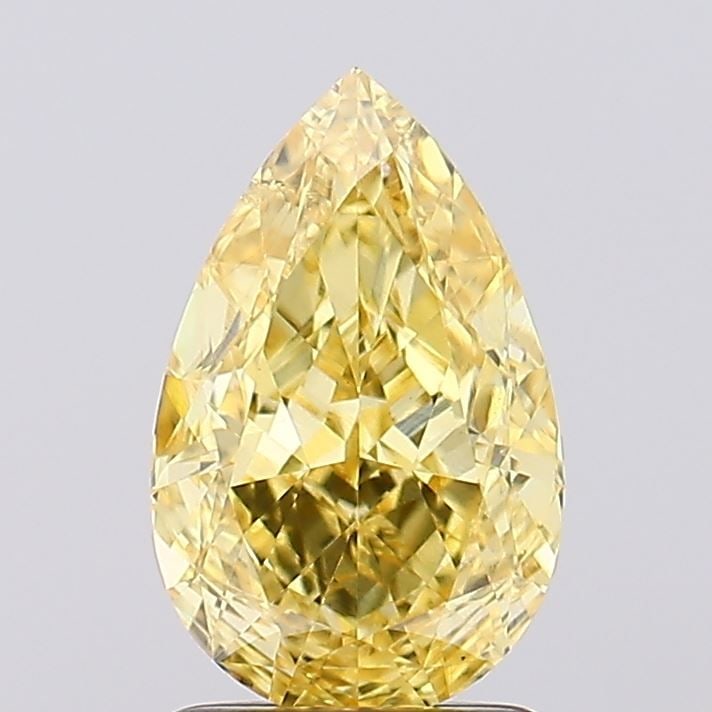 Loose Lab Diamond IGI Pear 1.88ct Fancy Vivid Yellow SI1: Loose Lab Diamond IGI Pear 1.88ct Fancy Vivid Yellow SI1 Loose lab-grown diamond weighing 1.88 carats with a fancy vivid yellow color and SI1 clarity, measurements of 9.89L x 6.26W x 4.07H mm,