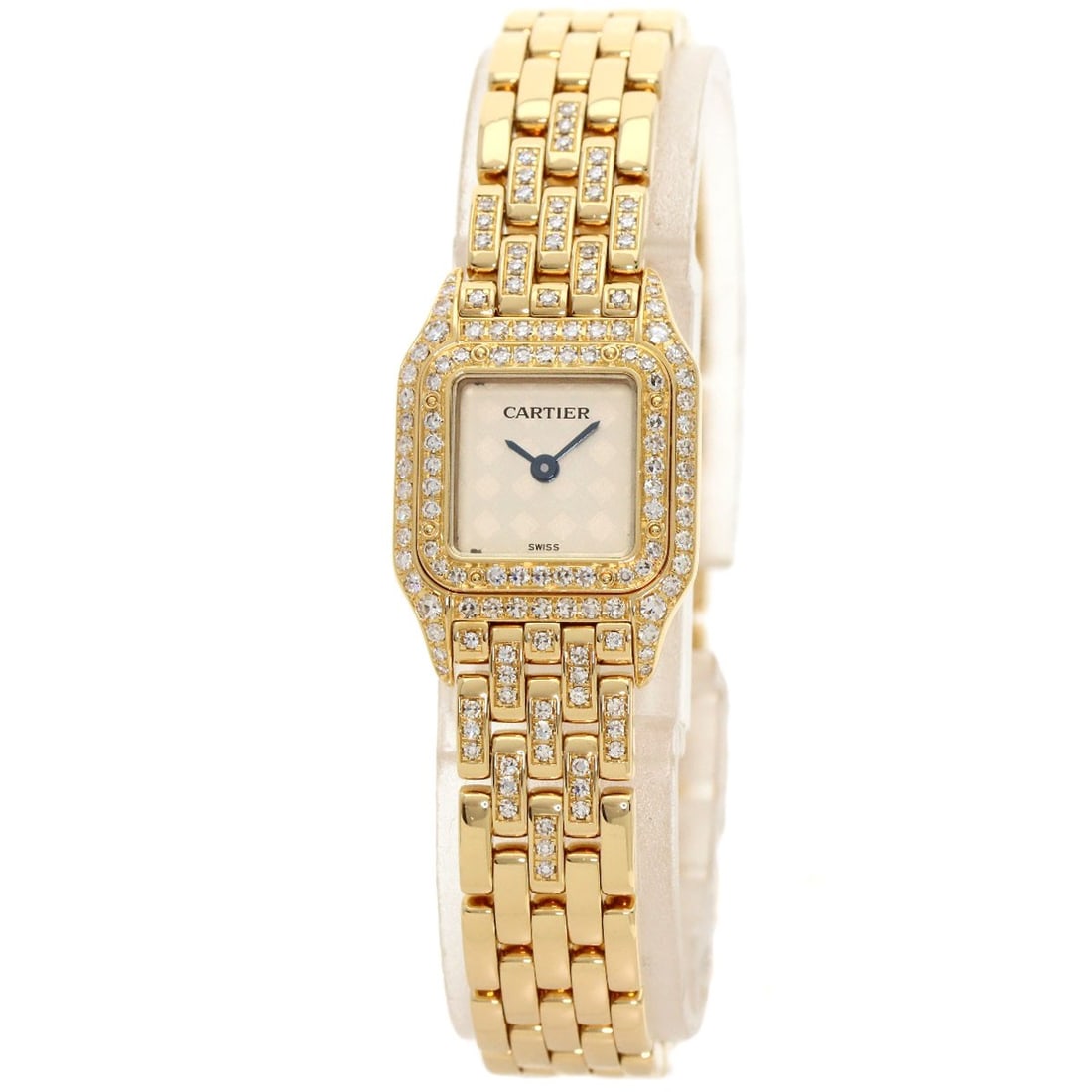 CARTIER Mini PANTHERE Diamond Watches WF3164FR K18 Yellow Double Bezel (1 of 20)