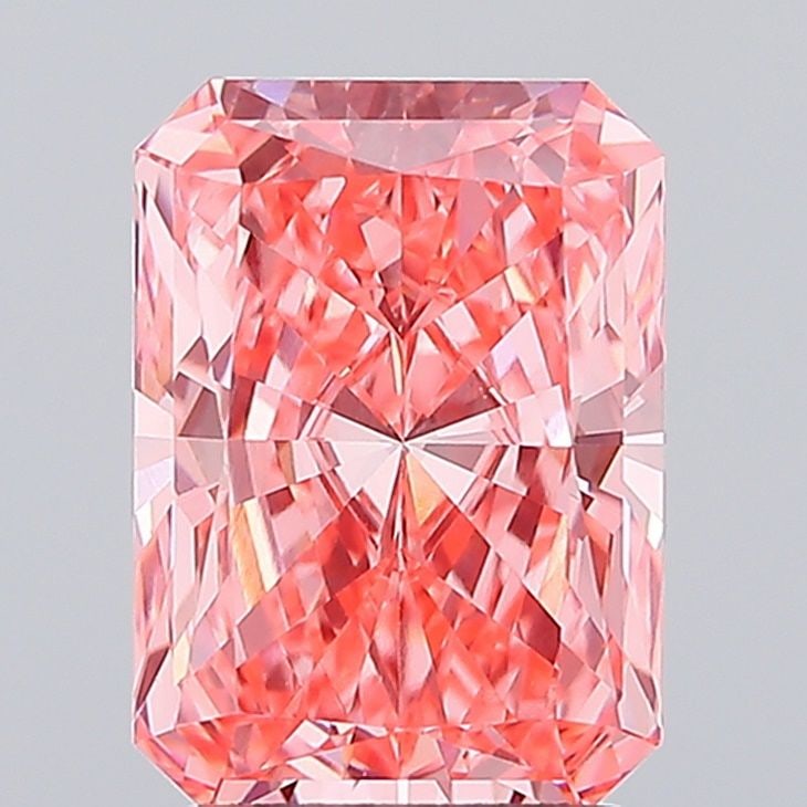 Loose Lab Diamond IGI Radiant 3.03ct Fancy Vivid Pink VVS2: Loose Lab Diamond IGI Radiant 3.03ct Fancy Vivid Pink VVS2 Loose lab-grown diamond, IGI certified, weighing 3.03ct with a fancy vivid pink color and VVS2 clarity. Measurements are 10.05L x 7.22W x