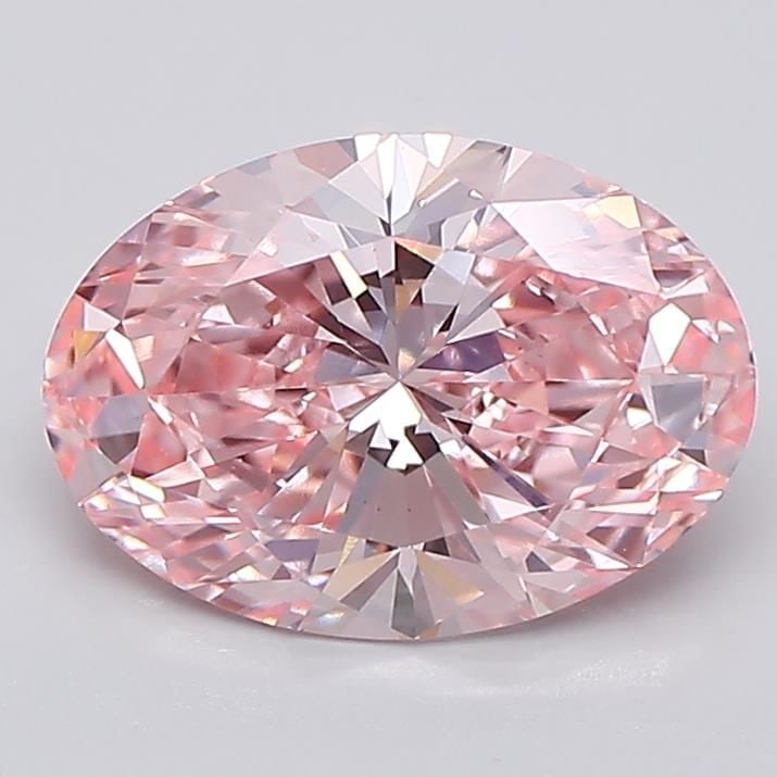 Loose Lab Diamond IGI Oval 2.59ct Fancy Vivid Pink VVS2: Loose Lab Diamond IGI Oval 2.59ct Fancy Vivid Pink VVS2 Loose lab-grown diamond weighing 2.59ct with a fancy vivid pink color and VVS2 clarity, certified by IGI, featuring excellent polish and