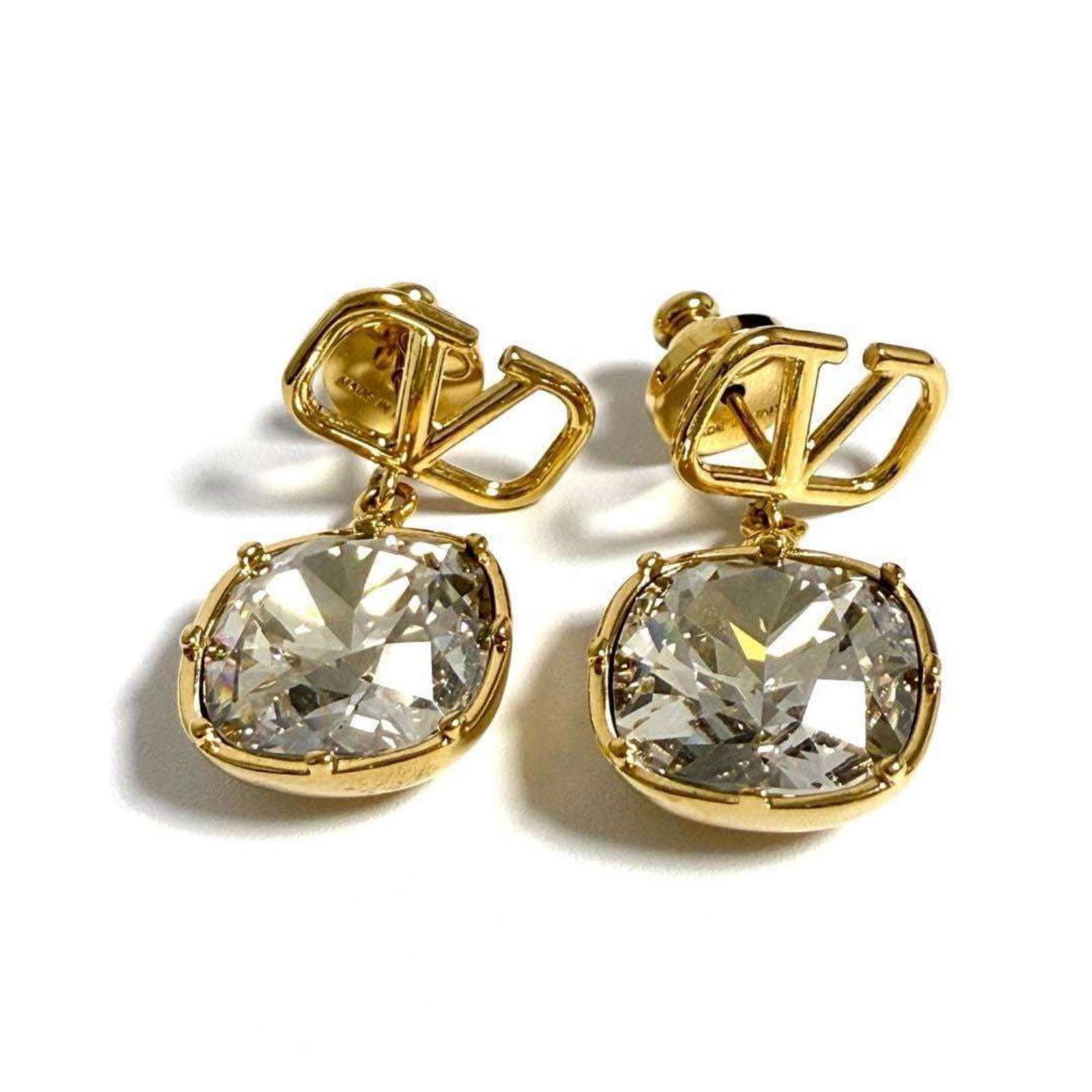 Valentino Metal Stud Earrings with Rhinestone (1 of 10)