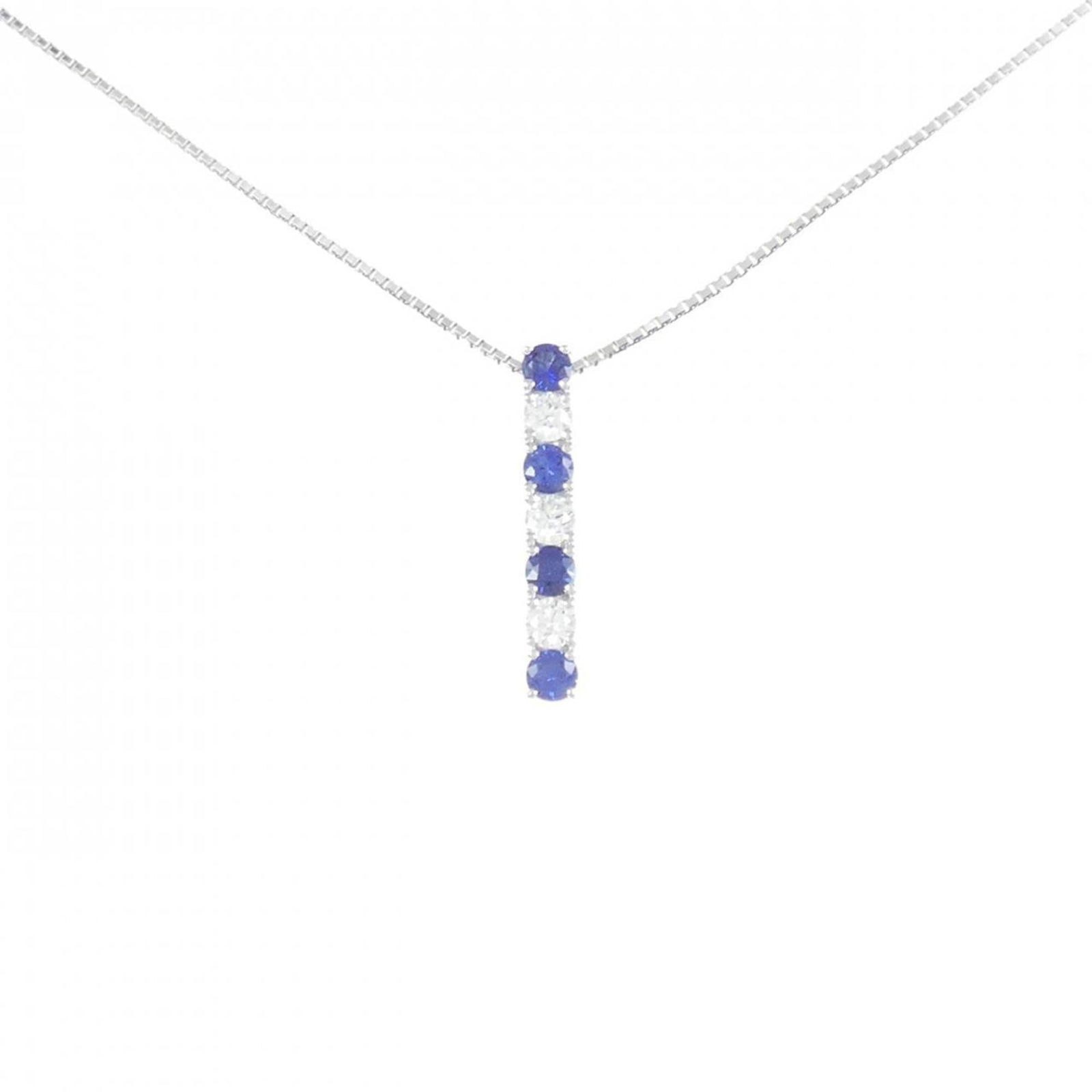 White Gold (18K) - Tasaki: White Gold (18K) - Tasaki Tasaki White Gold (18K) Necklace with a diamond and sapphire pendant weighing 0.28ct, in very good used condition. Item Specifics: Brand: Tasaki Necklace Type: Necklace