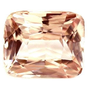 Loose Sapphire Gemstone Cushion 1.5ct Peach SI: Loose Sapphire Gemstone Cushion 1.5ct Peach SI Loose Sapphire gemstone weighing 1.5ct in a peach color with SI clarity, featuring a faceted cut and no treatment, measuring 6.98L x 5.83W. Item