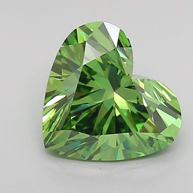 Loose Lab Diamond 1.49ct Fancy Vivid Green VS1 - IGI Heart: Loose Lab Diamond 1.49ct Fancy Vivid Green VS1 - IGI Heart This loose lab-grown diamond has a carat weight of 1.49ct, with fancy vivid green color and VS1 clarity, certified by IGI. Its dimensions are