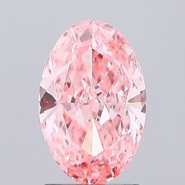Loose Lab Diamond IGI Oval 1.58ct Fancy Vivid Pink VS1: Loose Lab Diamond IGI Oval 1.58ct Fancy Vivid Pink VS1 Loose lab-grown diamond, 1.58ct, Fancy Vivid Pink color, VS1 clarity, with very good polish and excellent symmetry, certified by IGI.