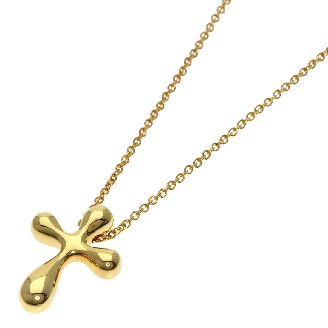 Small Cross Necklace K18 Yellow Gold TIFFANY&Co. (1 of 4)