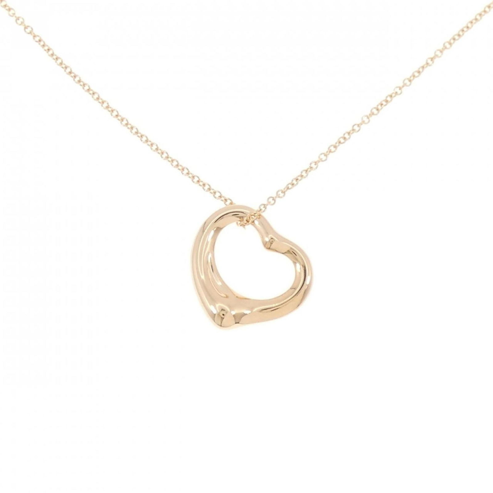 Pink Gold (18K) Tiffany: Pink Gold (18K) Tiffany 18K pink gold Tiffany necklace for women, featuring a pendant with dimensions of 15.9mm x 15.6mm; in very good condition with a neck circumference of 41 cm (16.14 inches). Item