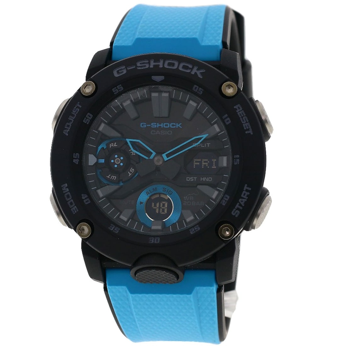 CASIO G-Shock GA-2000 Carbon/ Resin Watches: CASIO G-Shock GA-2000 Carbon/ Resin Watches CASIO G-Shock GA-2000 wristwatch made of carbon, featuring an analog display and quartz movement, designed for a wrist size of 5.10 inches. Item