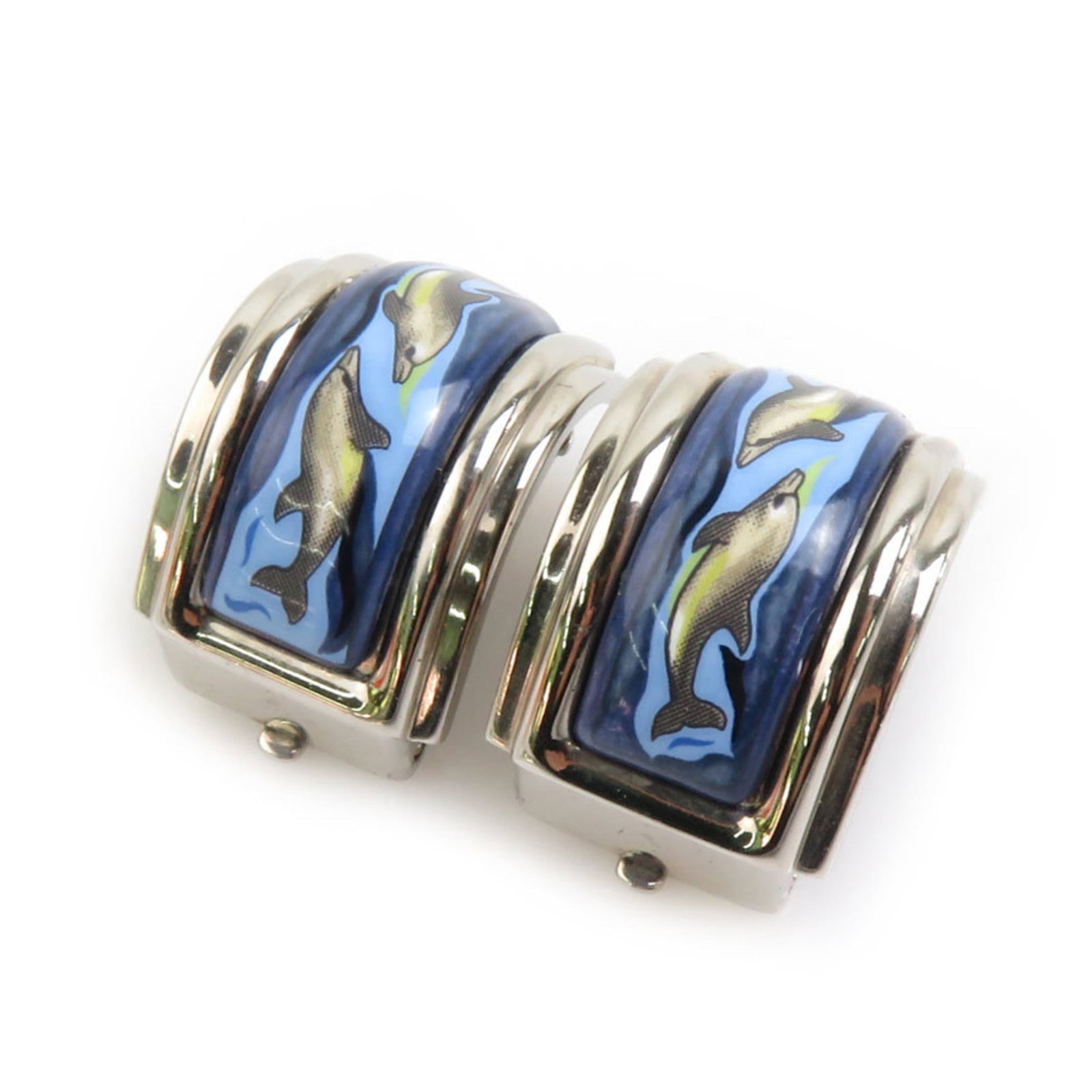 Hermes Clip Earrings - Enamel, Metal (1 of 5)
