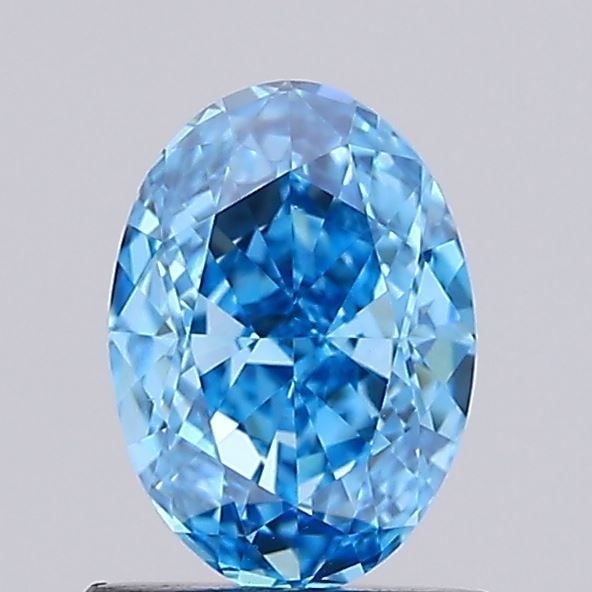 Loose Lab Diamond 1.09ct Fancy Vivid Blue VVS2 - Oval: Loose Lab Diamond 1.09ct Fancy Vivid Blue VVS2 - Oval This loose lab-grown diamond weighs 1.09ct, is cut in an oval shape, features a fancy vivid blue color and VVS2 clarity, with measurements of