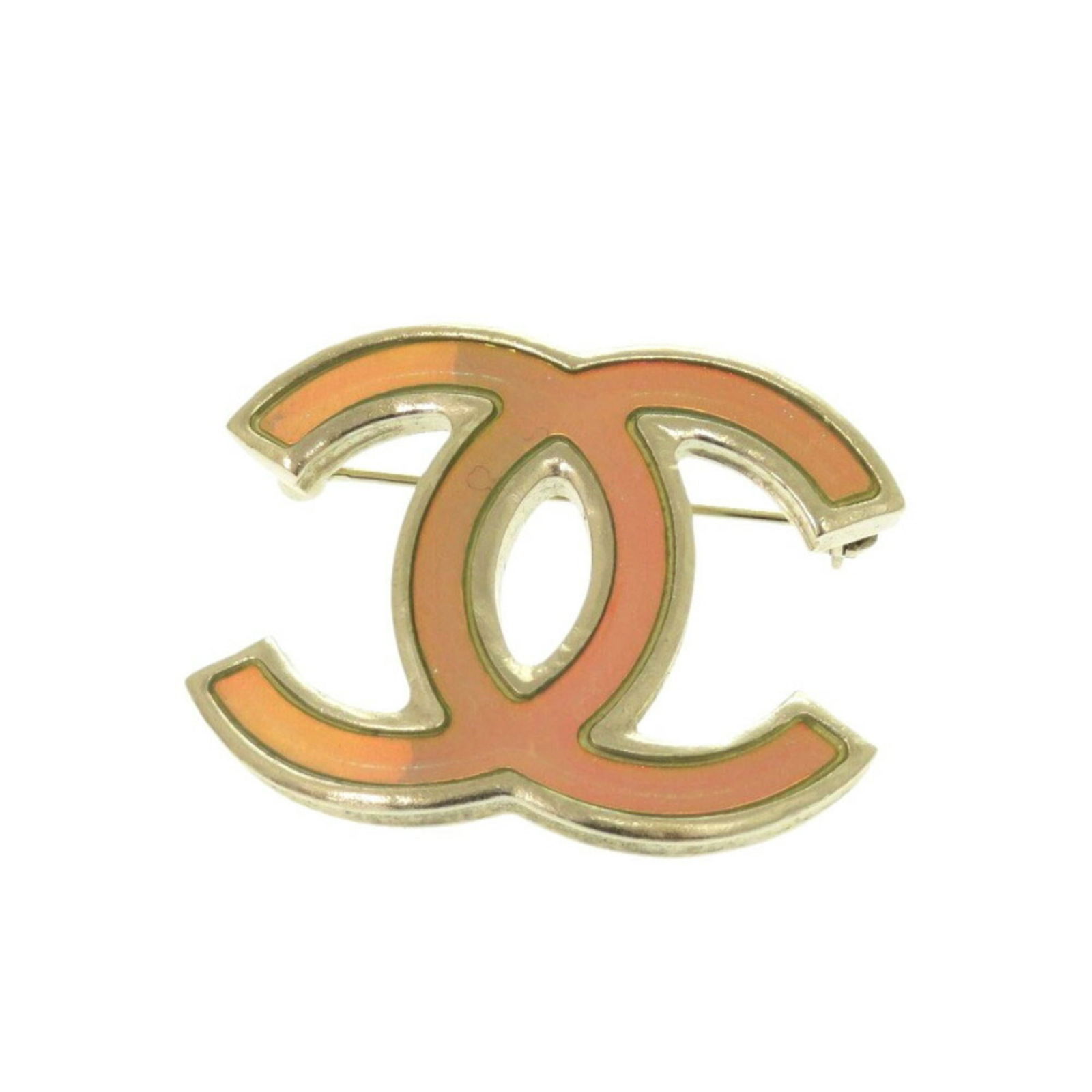 Plating Chanel Brooch Gold: Plating Chanel Brooch Gold A used Chanel gold-plated brooch for women, measuring 30cm x 40cm (11.81'' x 15.74'') with some signs of wear but in very good condition. Item Specifics: Brand: Chanel