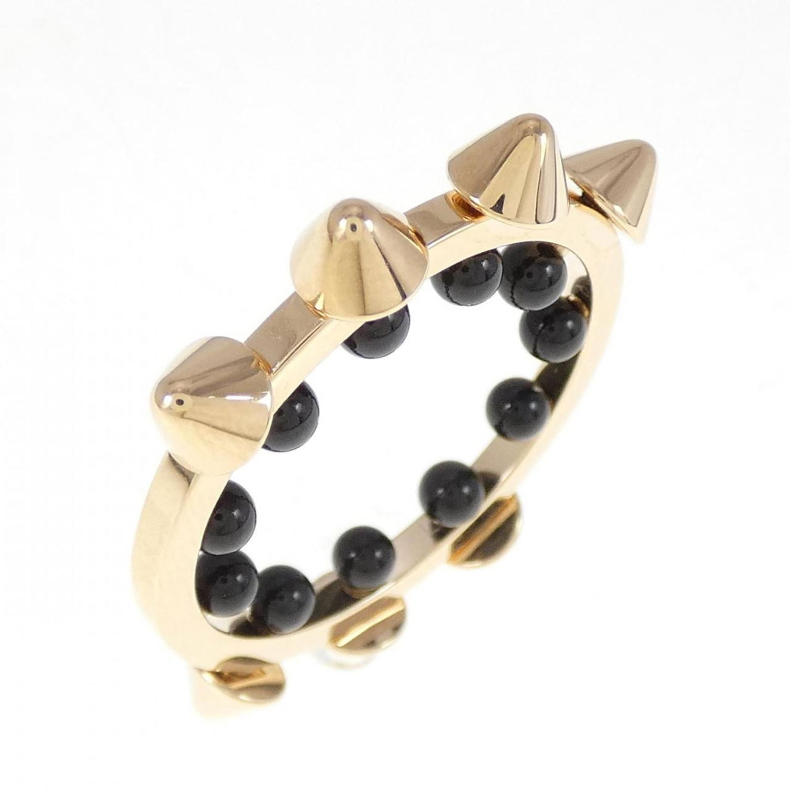 18K Pink Gold Cartier Band Ring: 18K Pink Gold Cartier Band Ring 18K pink gold band ring by Cartier for women featuring onyx stone, size 6, in very good used condition with minimal scratches. Item Specifics: Brand: Cartier Type: