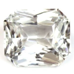 Loose Sapphire Gemstone Emerald 1.54ct White EC: Loose Sapphire Gemstone Emerald 1.54ct White EC This 1.54ct Loose Sapphire Gemstone is faceted, white in color with EC clarity, and has no treatments, measuring 6.94L x 5.99W. Item Specifics: Type: Sa