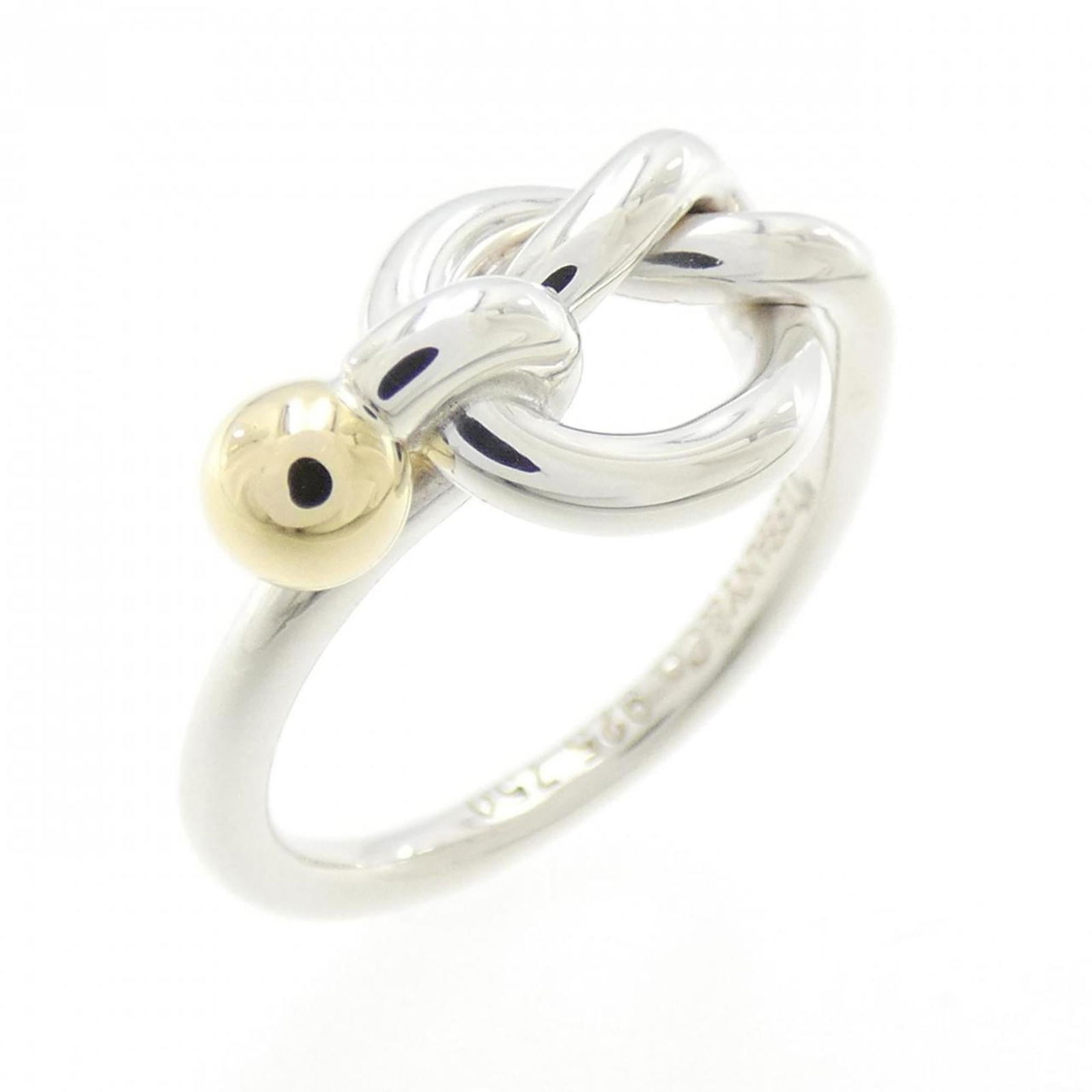 Silver 925 Tiffany Band Ring, 18K Yellow Gold (1 of 5)