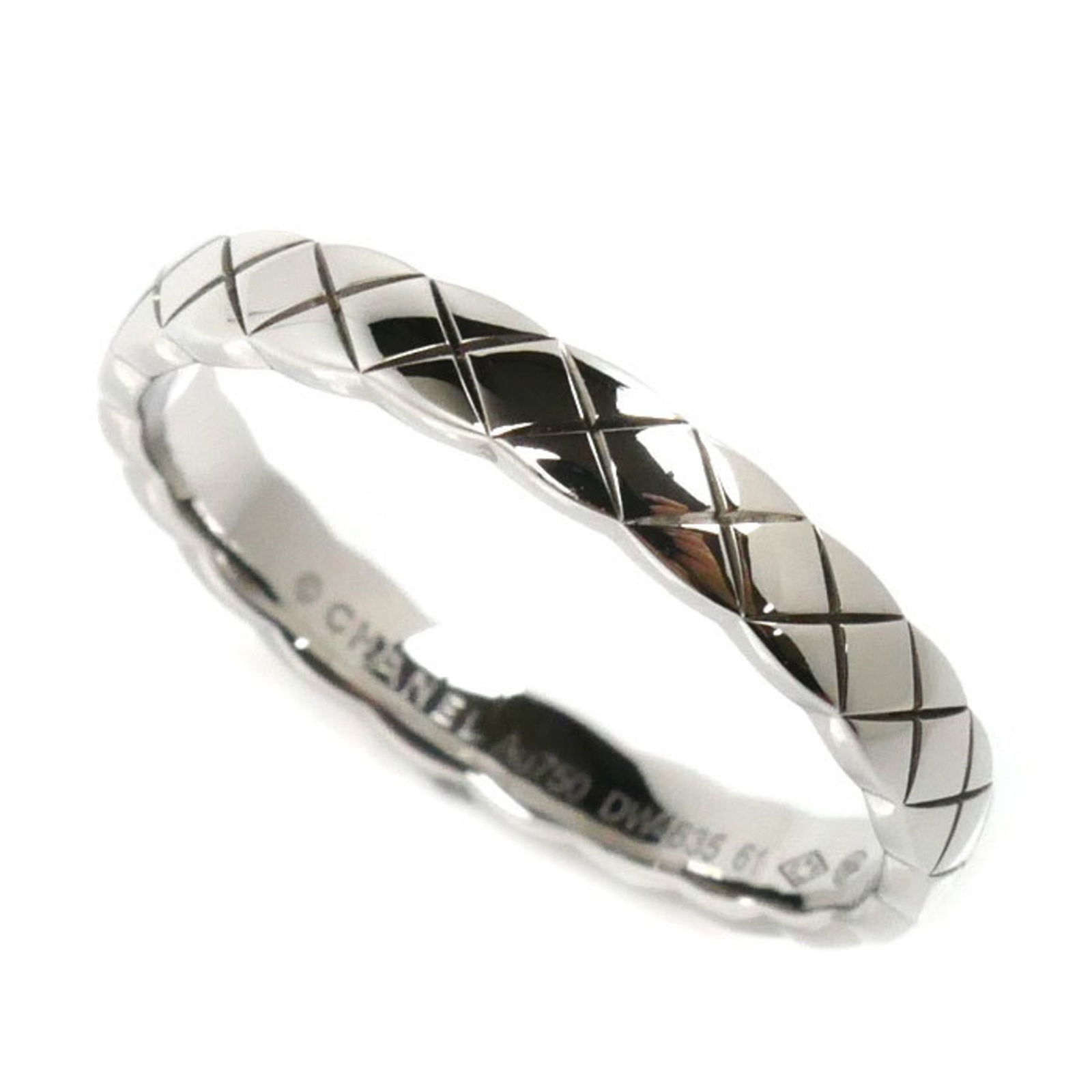 Chanel 18K White Gold Band Ring (1 of 8)