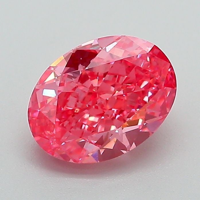 1.37ct Fancy Vivid Pink VS1 IGI Oval - Loose Lab Diamond: 1.37ct Fancy Vivid Pink VS1 IGI Oval - Loose Lab Diamond A 1.37ct lab-grown diamond, this oval gem is fancy vivid pink with VS1 clarity and comes with IGI certification, measuring 7.69 x 5.75 x 3.92