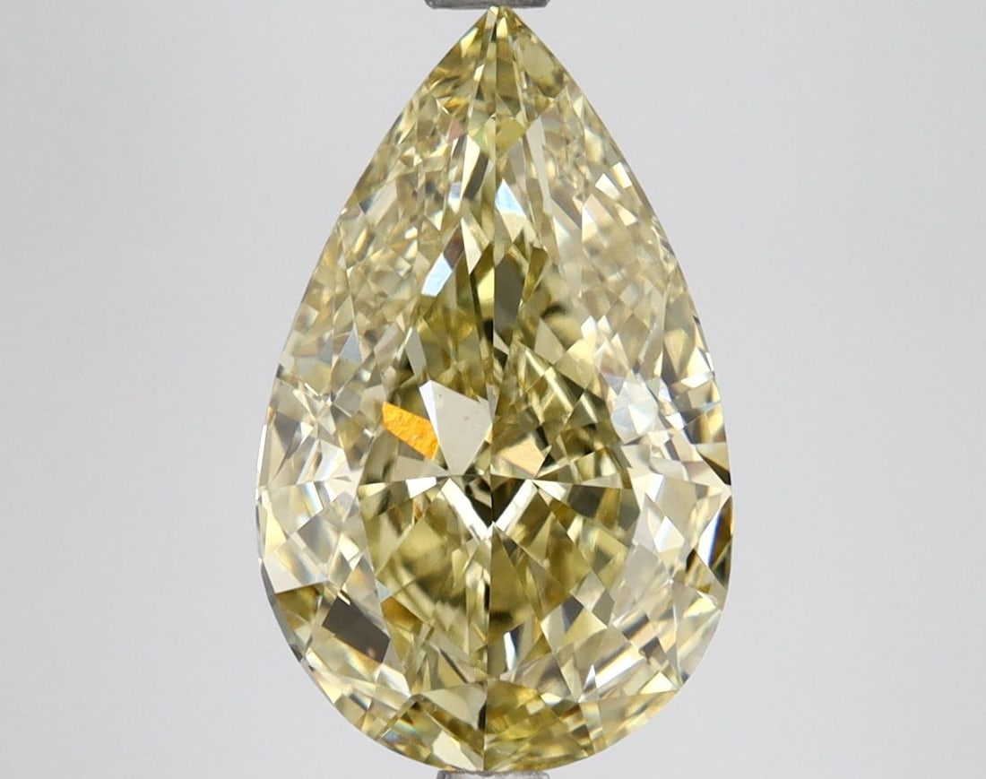 IGI Loose Lab Diamond 3.66ct Fancy Intense Yellow VVS2 Pear: IGI Loose Lab Diamond 3.66ct Fancy Intense Yellow VVS2 Pear IGI Loose Lab Diamond weighing 3.66ct, with a Fancy Intense Yellow color and VVS2 clarity, featuring excellent polish and symmetry,