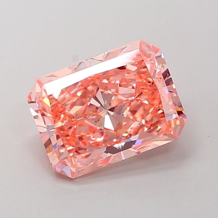Loose Lab Diamond IGI Radiant 2.01ct Fancy Vivid Pink VS2: Loose Lab Diamond IGI Radiant 2.01ct Fancy Vivid Pink VS2 Lab-grown loose diamond of 2.01 ct, showcasing a Fancy Vivid Pink color and VS2 clarity, with excellent polish and symmetry. This diamond is