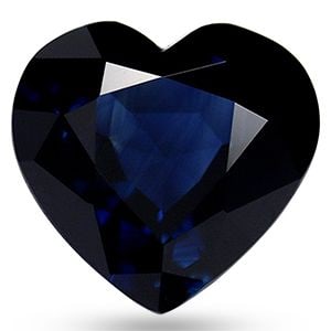 Loose Sapphire Gemstone Heart 3.91ct Blue SI: Loose Sapphire Gemstone Heart 3.91ct Blue SI Heart-shaped loose sapphire gemstone at 3.91 ct, colored navy blue with SI clarity, treated by heating. Its dimensions are 9.98L x 10.55W. Item
