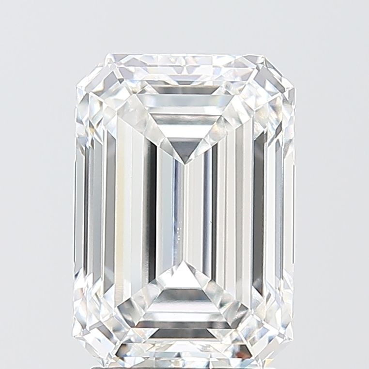 Loose Lab Diamond IGI Emerald 3.08ct E VVS2: Loose Lab Diamond IGI Emerald 3.08ct E VVS2 Loose Lab Diamond, IGI certified, weighs 3.08ct with E color and VVS2 clarity, featuring excellent polish and symmetry, measuring 9.98L x 6.91W x 4.54H. 