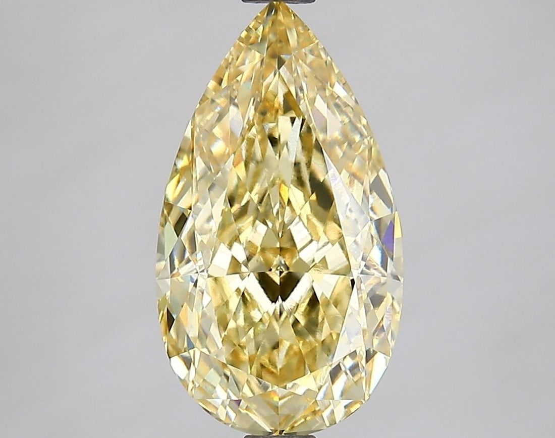 Loose Lab Diamond IGI Pear 3.02ct Fancy Intense Yellow VVS2: Loose Lab Diamond IGI Pear 3.02ct Fancy Intense Yellow VVS2 This 3.02ct Loose Lab Diamond features a Fancy Intense Yellow color and VVS2 clarity, with measurements of 12.77L x 7.19W x 4.64H and