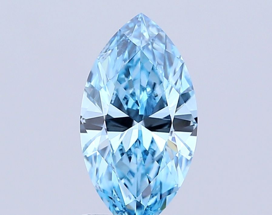 Loose Lab Diamond 2.1ct Fancy Vivid Blue VS1 - IGI Marquise: Loose Lab Diamond 2.1ct Fancy Vivid Blue VS1 - IGI Marquise This 2.1ct loose lab-grown diamond exhibits a Fancy Vivid Blue color and VS1 clarity, certified by IGI, with excellent polish and symmetry.