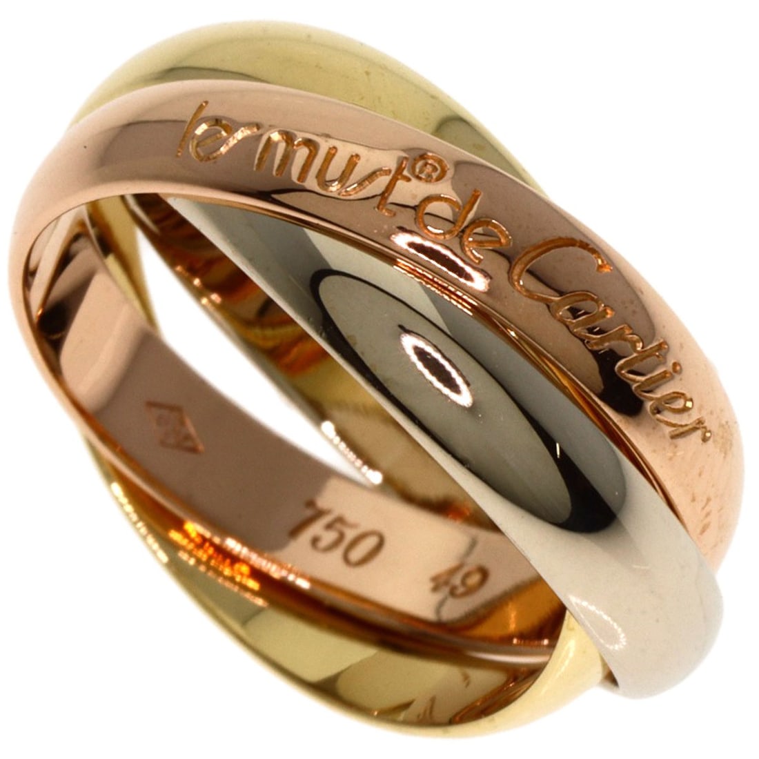 CARTIER Trinity Ring #49 K18 Yellow Gold & K18 White Gold (1 of 5)