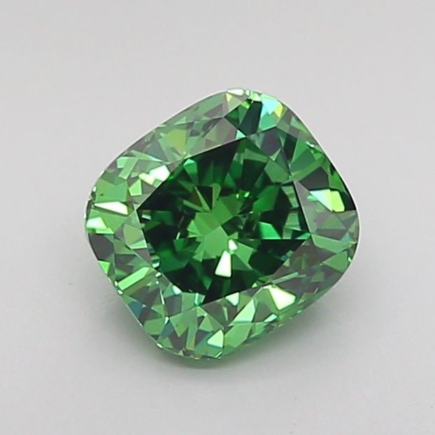 Loose 1.02ct IGI Cushion Modified Fancy Vivid Green VS1 Lab Diamond: Loose 1.02ct IGI Cushion Modified Fancy Vivid Green VS1 Lab Diamond This 3.01ct Loose IGI Lab Diamond is a pear shape in fancy intense yellow color with SI1 clarity, certified and featuring excellent
