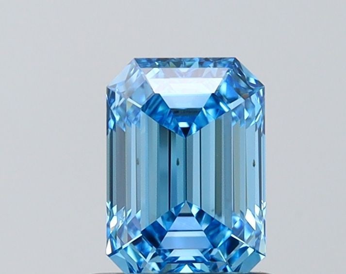 Loose Lab Diamond IGI Emerald 1.01ct Fancy Vivid Blue VVS1: Loose Lab Diamond IGI Emerald 1.01ct Fancy Vivid Blue VVS1 Loose Lab Diamond weighing 1.01 ct, emerald cut, fancy vivid blue color, clarity VVS1, certified by IGI, featuring excellent polish and symme