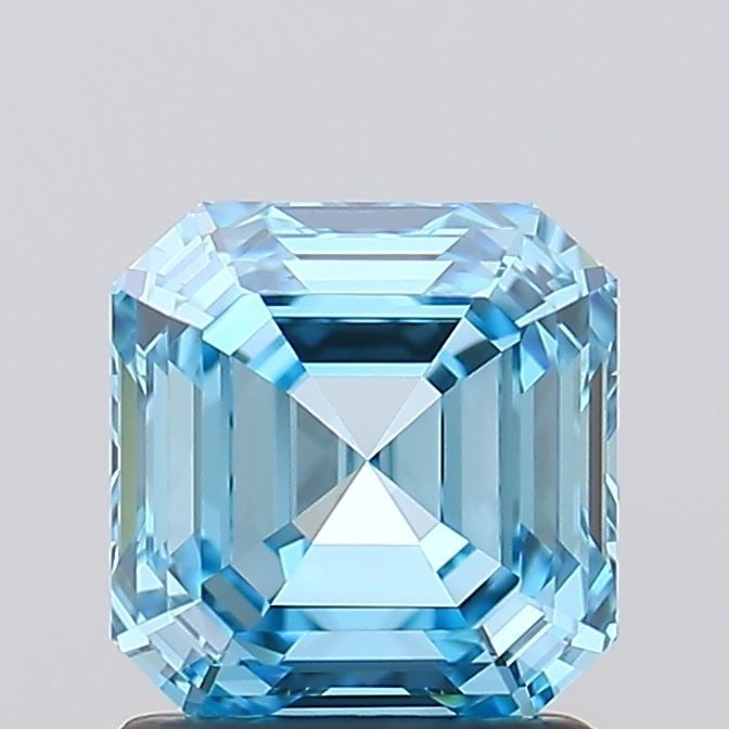 Loose Lab Diamond IGI Asscher 1.5ct Fancy Vivid Blue VVS1: Loose Lab Diamond IGI Asscher 1.5ct Fancy Vivid Blue VVS1 Loose Lab Diamond IGI Asscher 1.5ct, featuring a Fancy Vivid Blue color and VVS1 clarity, with excellent polish and symmetry, measuring 6.34L