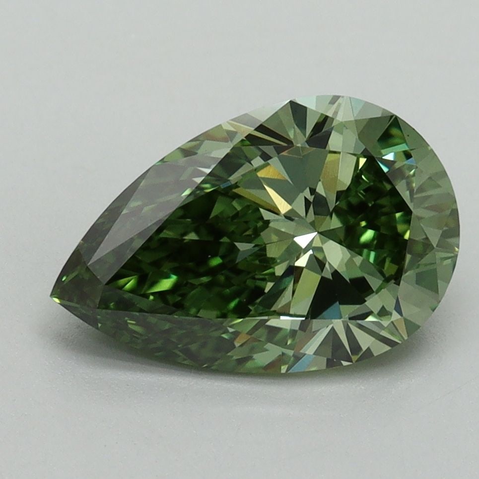 Loose Lab Diamond IGI Pear 2.12ct Fancy Vivid Green VS1: Loose Lab Diamond IGI Pear 2.12ct Fancy Vivid Green VS1 Loose Lab Diamond IGI Pear 2.12ct in Fancy Vivid Green color, VS1 clarity, featuring excellent polish and symmetry, measuring 11.29L x 7.32W x 4