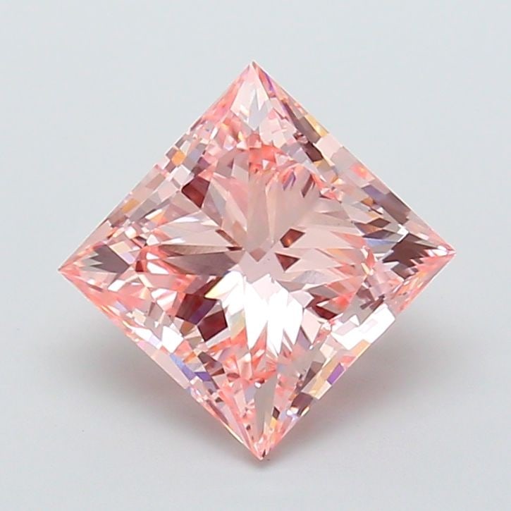 5.0ct Fancy Intense Pink VS2 Princess - Loose Lab Diamond: 5.0ct Fancy Intense Pink VS2 Princess - Loose Lab Diamond 5.0ct princess loose lab diamond with fancy intense pink color and VS2 clarity, certified by IGI, showcasing excellent polish and symmetry. It
