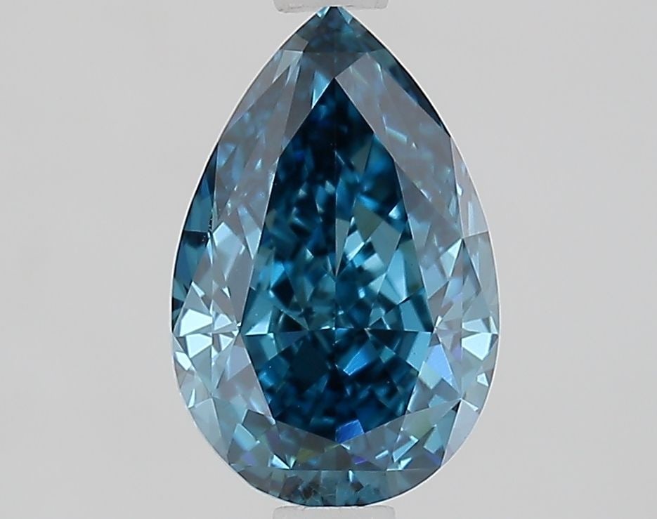 Loose Lab Diamond IGI Pear 1.71ct Fancy Vivid Blue VS1: Loose Lab Diamond IGI Pear 1.71ct Fancy Vivid Blue VS1 Loose lab-grown diamond, IGI certified, pear cut, 1.71ct, fancy vivid blue color, clarity VS1, featuring excellent polish and symmetry, measuring
