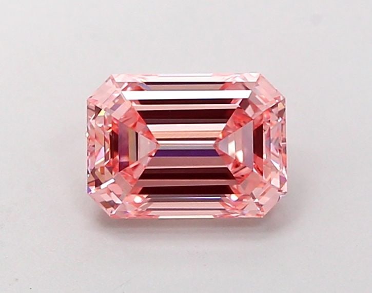 Loose Lab Diamond IGI Emerald 1.17ct Fancy Intense Pink VVS2: Loose Lab Diamond IGI Emerald 1.17ct Fancy Intense Pink VVS2 Loose lab-created diamond, 1.17ct, Emerald cut, Fancy Intense Pink color, VVS2 clarity, with EX polish and symmetry, certified by IGI. Item