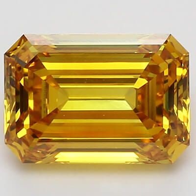 Loose Lab Diamond 1.29ct Fancy Vivid Yellow VS1 - IGI Emerald: Loose Lab Diamond 1.29ct Fancy Vivid Yellow VS1 - IGI Emerald A loose lab diamond in an emerald cut, this 1.29ct stone has Fancy Vivid Yellow color and VS1 clarity, certified by IGI, with very good po