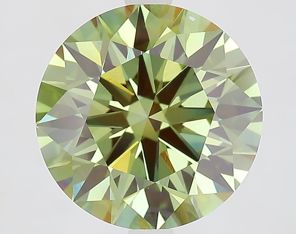 4.09ct Fancy Vivid Green VS1 IGI Round - Ideal Loose Lab Diamond: 4.09ct Fancy Vivid Green VS1 IGI Round - Ideal Loose Lab Diamond This 4.09ct Fancy Vivid Green VS1 round ideal lab-grown diamond features excellent polish and symmetry, and is IGI certified. Item Spec