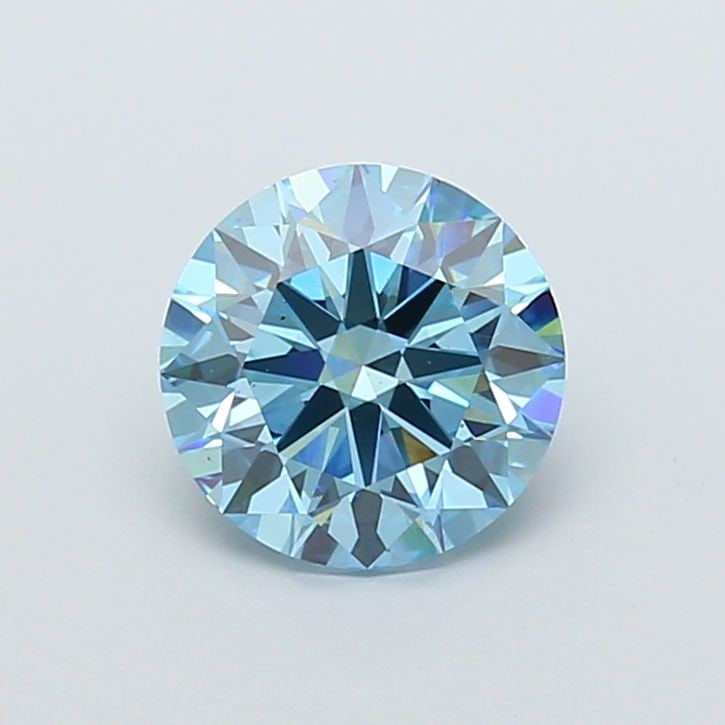 Loose Lab Diamond IGI Round 3.0ct Fancy Vivid Blue VS1 - Ideal: Loose Lab Diamond IGI Round 3.0ct Fancy Vivid Blue VS1 - Ideal Loose Lab Diamond IGI Round 3.0ct Fancy Vivid Blue VS1 - Ideal, with excellent polish and symmetry, measuring 9.24L x 9.28W x 5.63H, cert