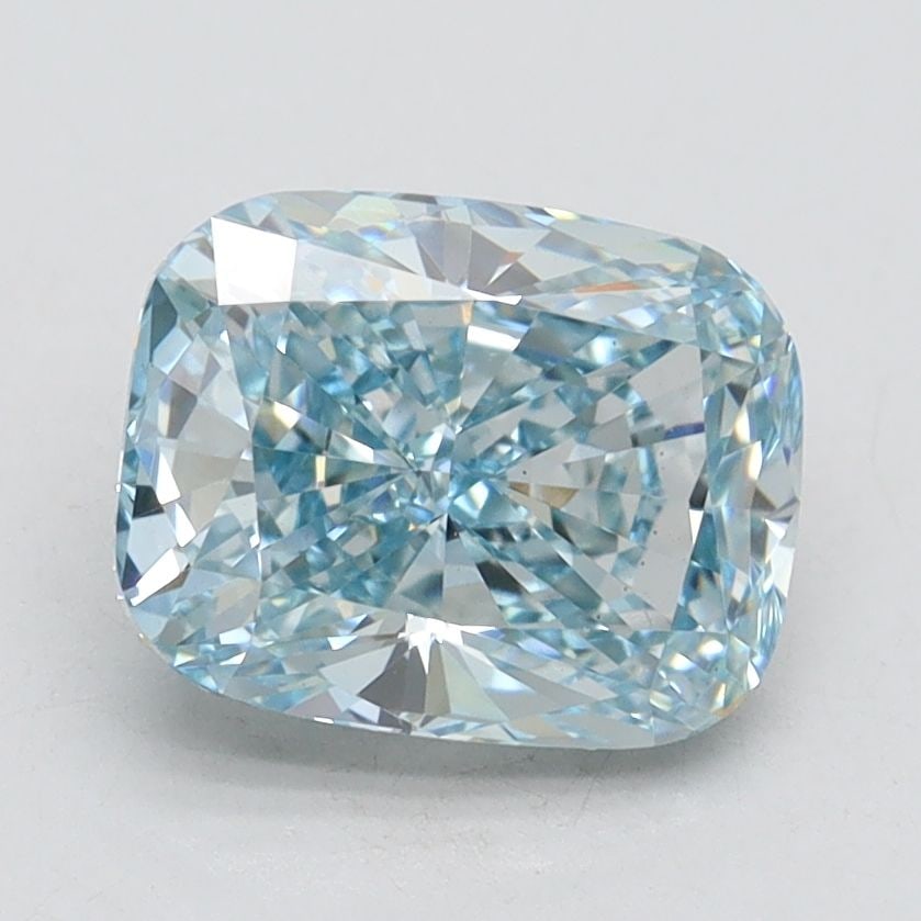 Loose Lab Diamond IGI Cushion Brilliant 2.05ct Fancy Intense Blue VS1: Loose Lab Diamond IGI Cushion Brilliant 2.05ct Fancy Intense Blue VS1 Loose Lab Diamond IGI Cushion Brilliant 2.05ct Fancy Intense Blue VS1, featuring excellent polish and symmetry, with dimensions of