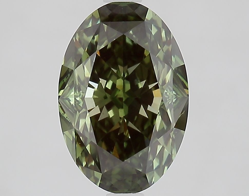 Loose Lab Diamond IGI Oval 2.72ct Fancy Deep Green VS1: Loose Lab Diamond IGI Oval 2.72ct Fancy Deep Green VS1 Loose lab-grown diamond certified by IGI, oval cut, 2.72 carats, fancy deep green color, clarity VS1, with excellent polish and symmetry, measuri