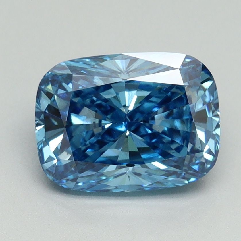 Loose Lab Diamond 2.05ct Fancy Vivid Blue VS1 - IGI Cushion Modified: Loose Lab Diamond 2.05ct Fancy Vivid Blue VS1 - IGI Cushion Modified This 2.05ct cushion modified lab-grown diamond is a fancy vivid blue color, has VS1 clarity, and is IGI certified, measuring 8.62L