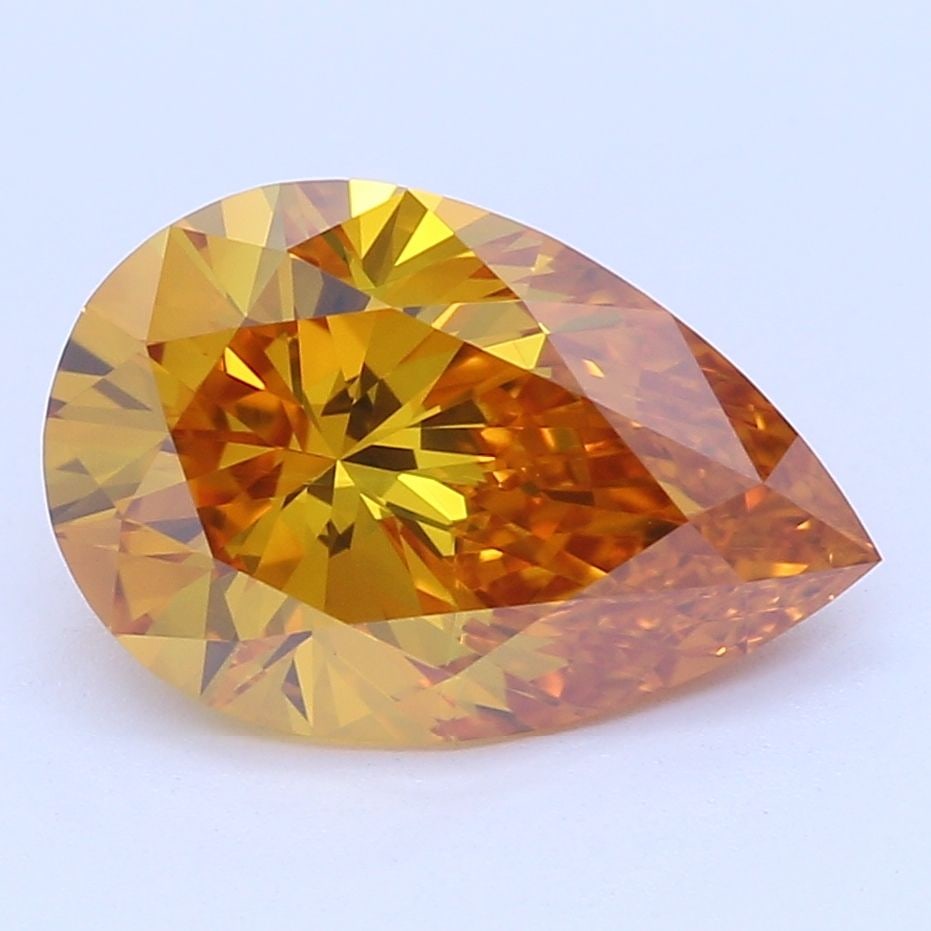 Loose Lab Diamond IGI Pear 1.16ct Fancy Vivid Orangey Yellow VVS2: Loose Lab Diamond IGI Pear 1.16ct Fancy Vivid Orangey Yellow VVS2 Loose Lab Diamond IGI Pear, 1.16ct, Fancy Vivid Orangey Yellow, VVS2 clarity, measures 8.95L x 5.87W x 3.75H. Item Specifics: Source: