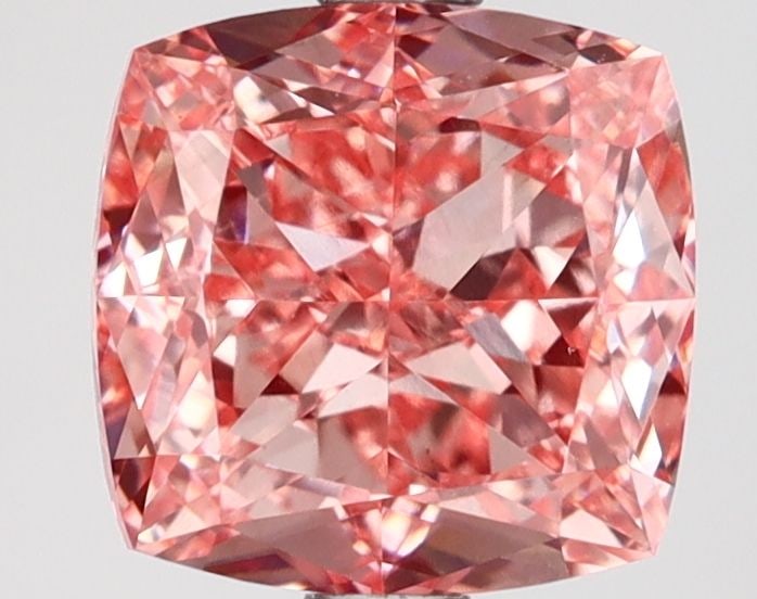 Loose Lab Diamond IGI Cushion Modified 2.6ct Fancy Vivid Pink VS1: Loose Lab Diamond IGI Cushion Modified 2.6ct Fancy Vivid Pink VS1 Loose Lab Diamond IGI Cushion Modified, 2.6ct, Fancy Vivid Pink color, VS1 clarity, with EX Polish and EX Symmetry, measuring 7.56L x