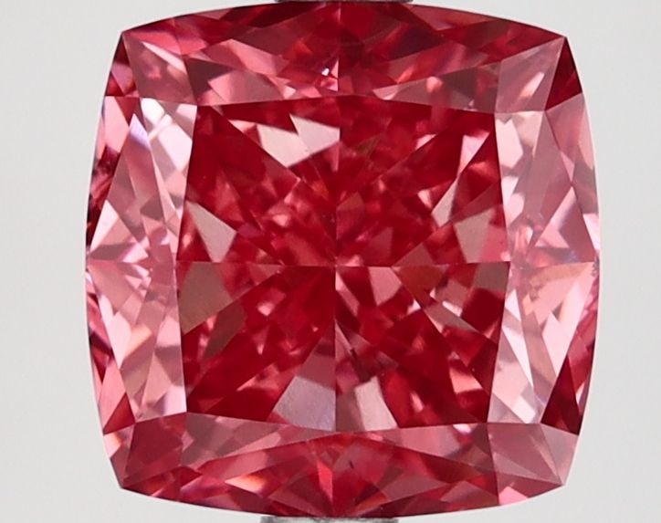 Loose Lab Diamond IGI Cushion Modified 3.01ct Fancy Vivid Pink VS2: Loose Lab Diamond IGI Cushion Modified 3.01ct Fancy Vivid Pink VS2 Loose Lab Diamond IGI Cushion Modified 3.01ct in Fancy Vivid Pink with VS2 clarity, featuring EX polish and symmetry, measures 7.81L