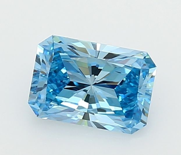 Loose Lab Diamond IGI Radiant 1.01ct Fancy Vivid Blue VVS2: Loose Lab Diamond IGI Radiant 1.01ct Fancy Vivid Blue VVS2 Loose lab-grown diamond, IGI certified, 1.01ct in a radiant shape, Fancy Vivid Blue color, VVS2 clarity, with EX polish and symmetry, measuri