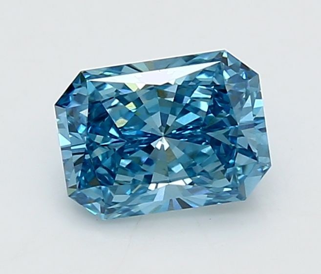 Loose Lab Diamond IGI Radiant 1.53ct Fancy Vivid Blue VVS2: Loose Lab Diamond IGI Radiant 1.53ct Fancy Vivid Blue VVS2 Loose Lab Diamond IGI Radiant 1.53ct Fancy Vivid Blue VVS2, characterized by excellent polish and symmetry, measuring 7.87L x 5.79W x 4.0H, c