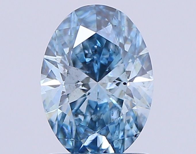 Loose Lab Diamond Oval 1.06ct Fancy Vivid Blue SI2: Loose Lab Diamond Oval 1.06ct Fancy Vivid Blue SI2 Loose Lab Diamond Oval 1.06ct with Fancy Vivid Blue color and SI2 clarity. Measurements are 8.09L X 5.8W X 3.64H, with no certification. Item Specifi