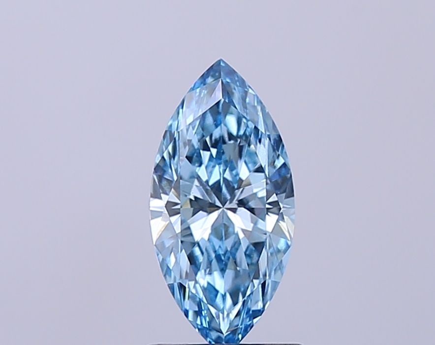 Loose Lab Diamond Marquise 1.0ct Fancy Vivid Blue VS2: Loose Lab Diamond Marquise 1.0ct Fancy Vivid Blue VS2 1.0ct loose lab-grown diamond with Marquise cut, Fancy Vivid Blue color, VS2 clarity, Polish EX, and Symmetry GD; certification not available. Ite