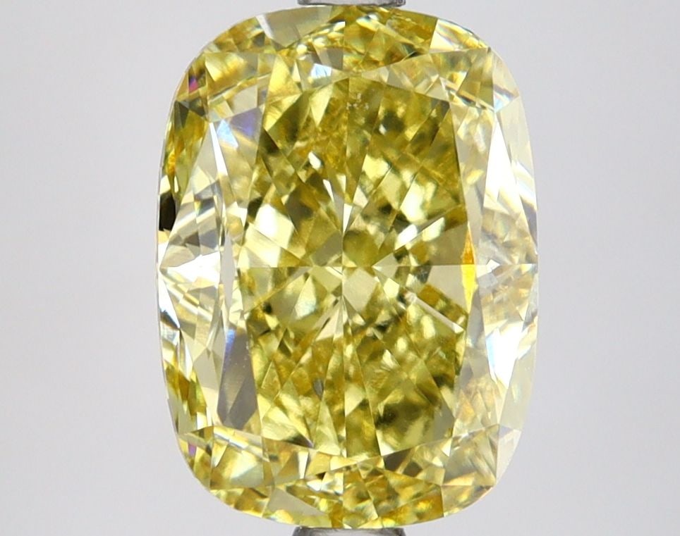 Loose Lab Diamond 3.8ct Fancy Intense Yellow VVS2 - IGI Cushion Modified: Loose Lab Diamond 3.8ct Fancy Intense Yellow VVS2 - IGI Cushion Modified This 3.8ct loose lab-grown diamond is Cushion Modified cut with a Fancy Intense Yellow color and VVS2 clarity, certified by IGI